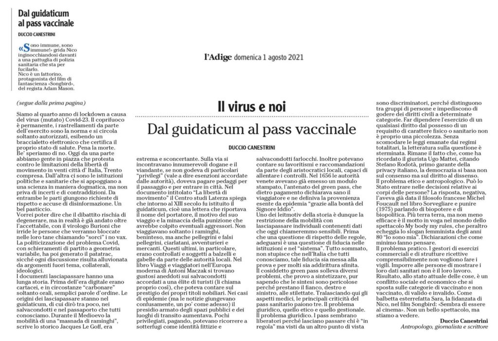 Dal guidaticum al green pass