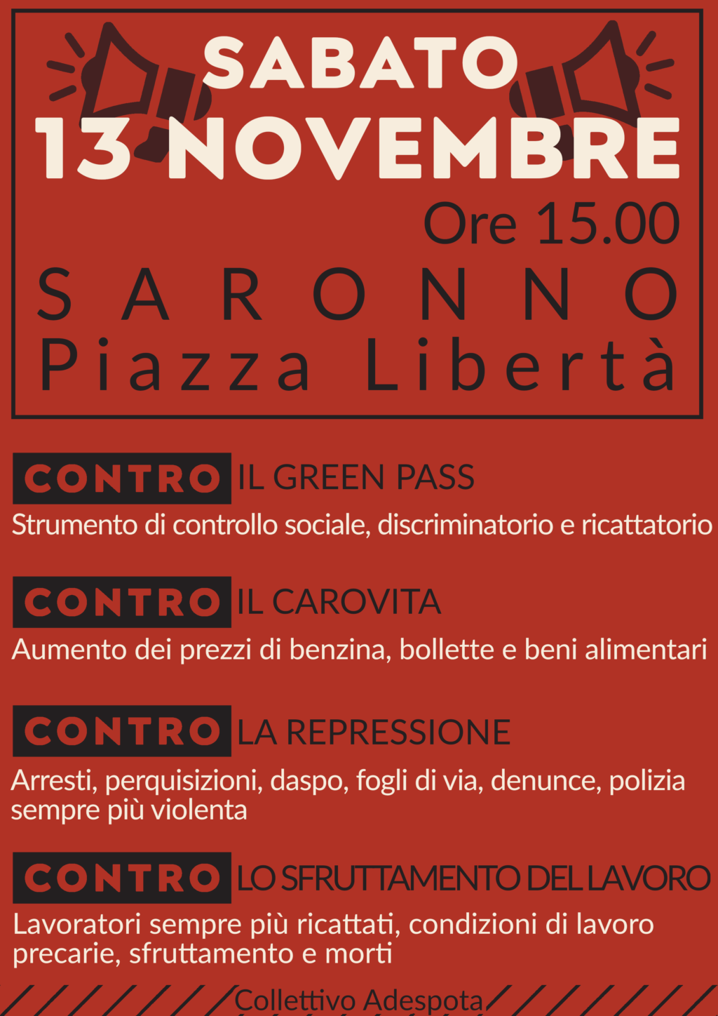 Flyer A2 stampa e social colori CORTEO