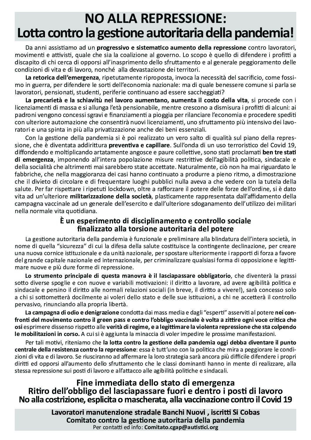 volantino 13 novembre