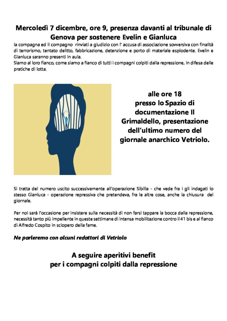 Mercoledì 7 dicembre si terrà presso il Tribunale di Genova l