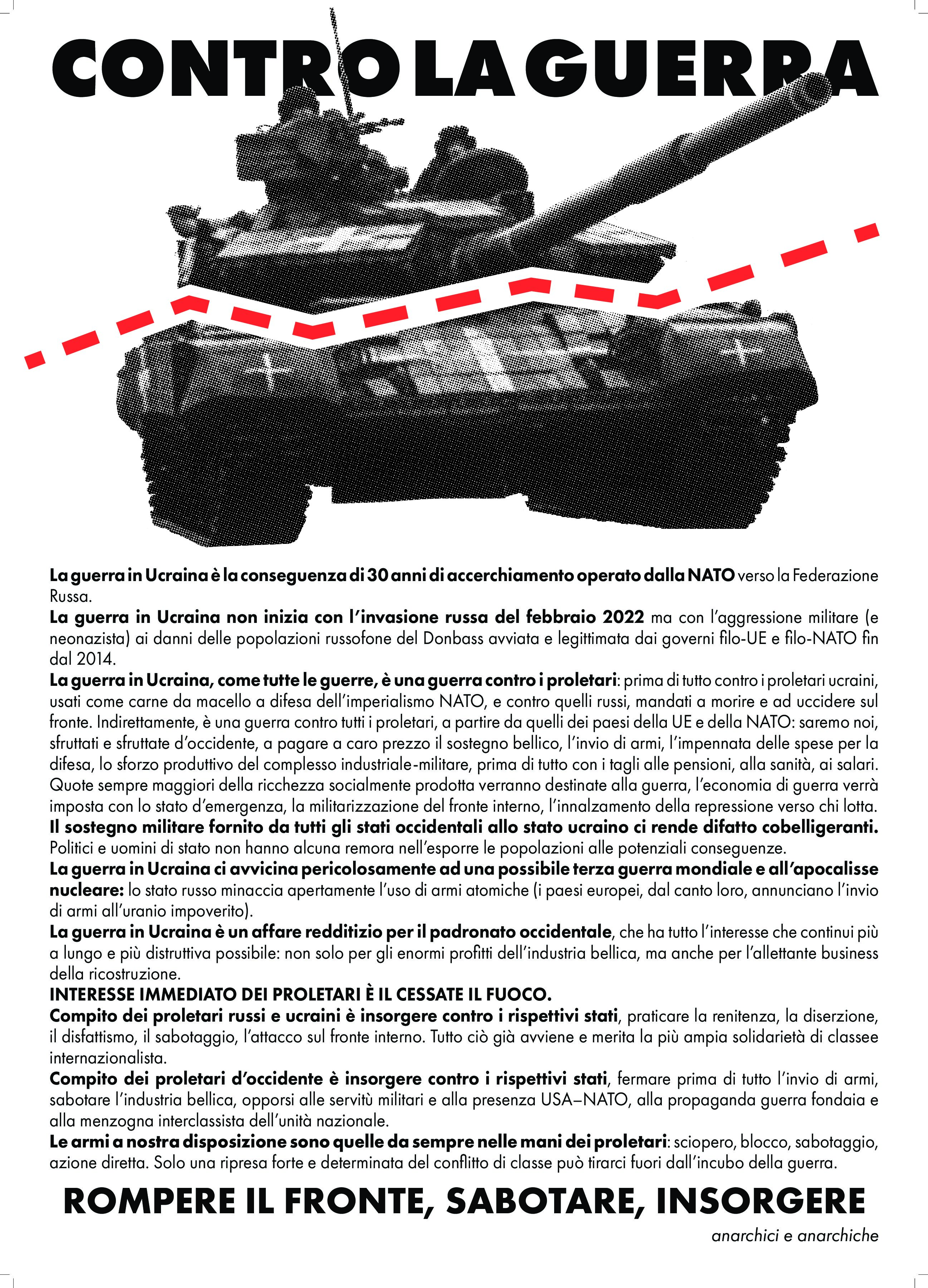 manifesto contro la guerra