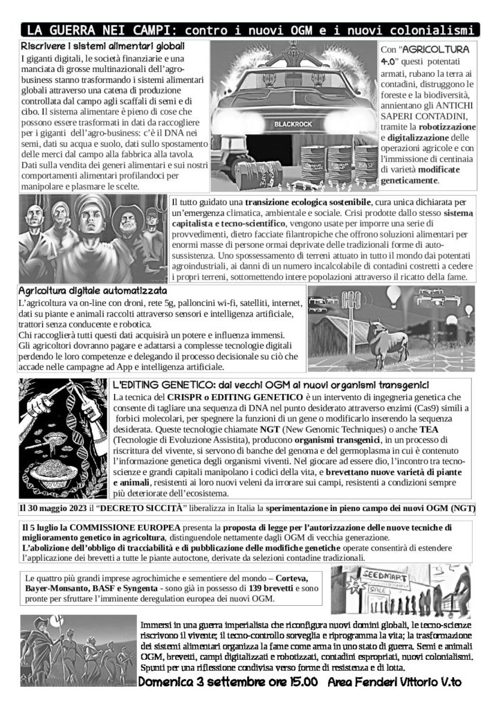 Incontro a Vittorio Veneto contro gli OGM