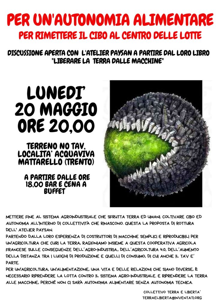 Per un'autonomia alimentare. Per rimettere il cibo al centro delle lotte