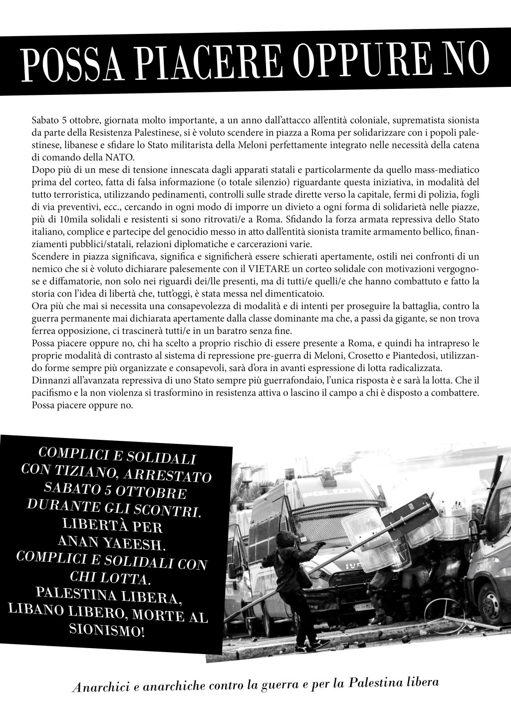 possa piacere oppure no manif