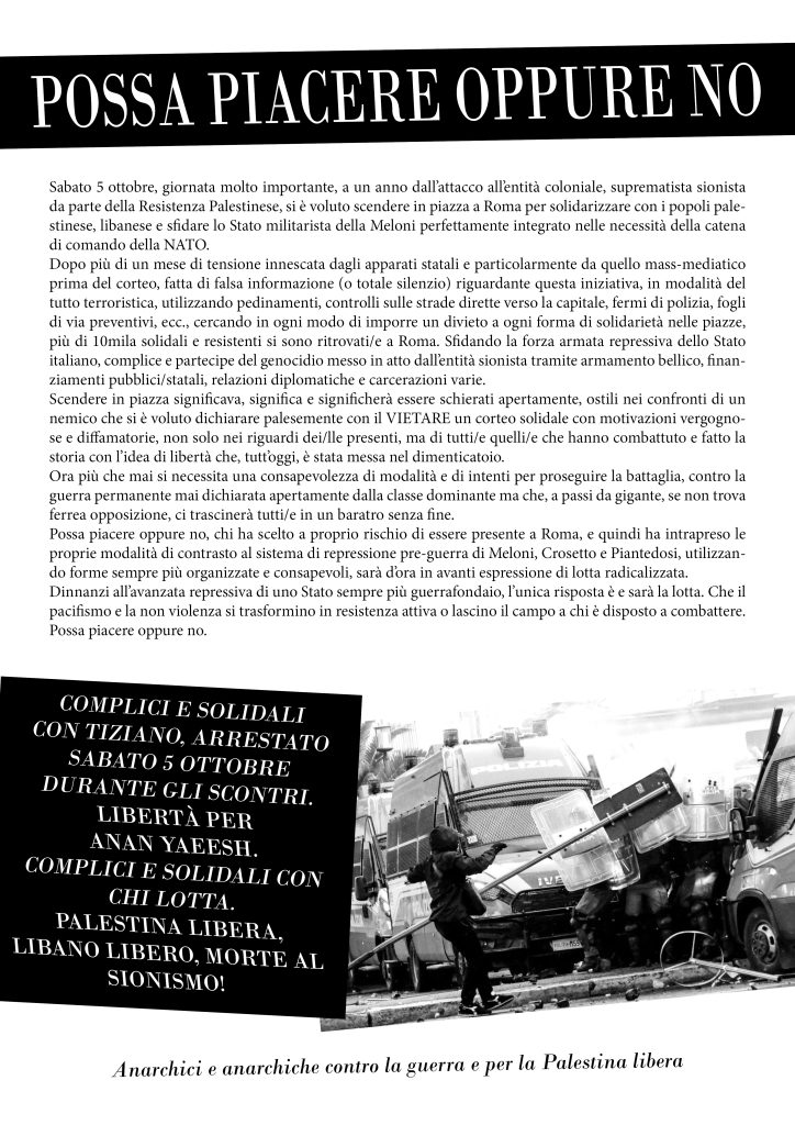 possa piacere oppure no manif