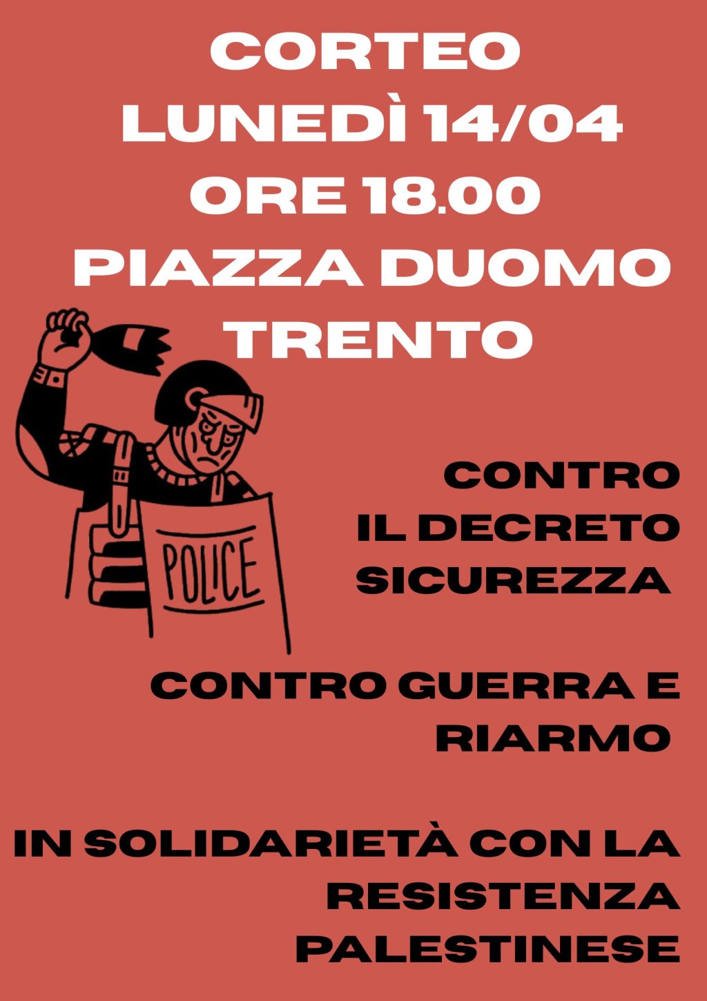 CORTEO LUNEDÌ 1404 PIAZZA DUOMO TRENTO