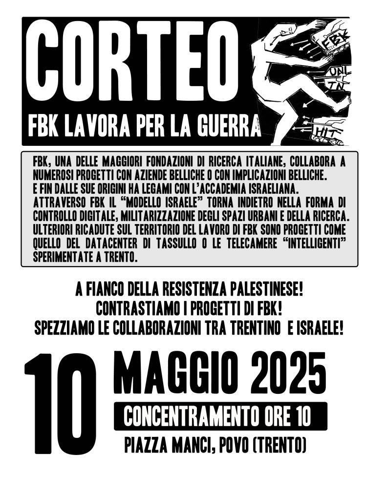 corteo maggio contro fbk