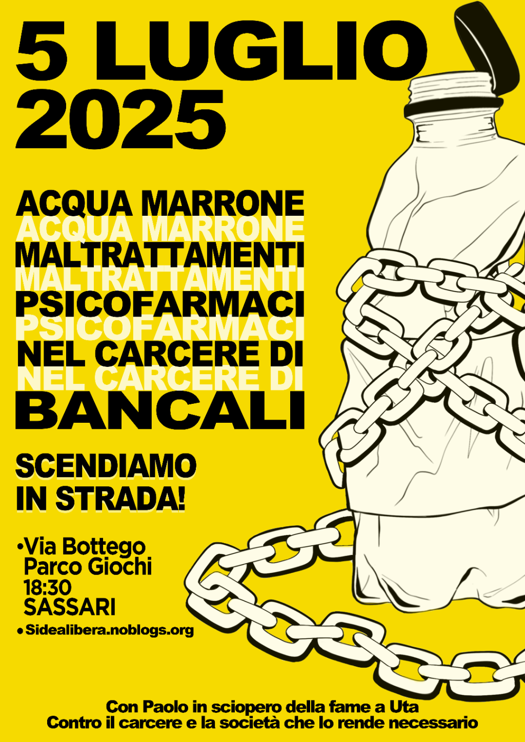 locandina 5 Luglio Corteo Bancali